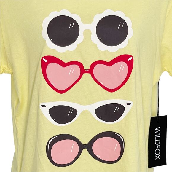 Wildfox Sunnies KeKe Short Sleeve Graphic Tee Medium NEW - Picture 3 of 11